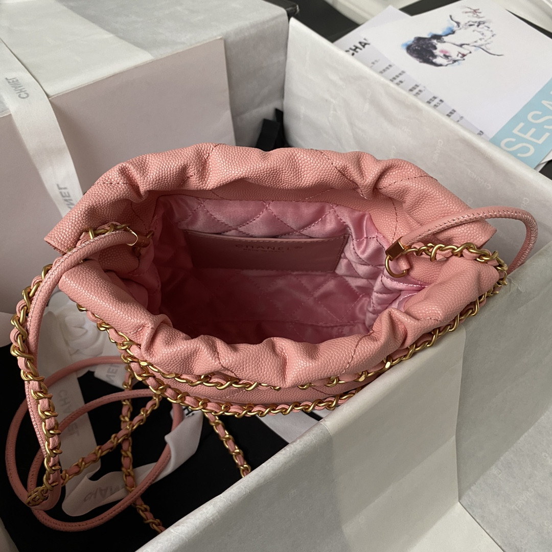 CHANEL 22 MINI HANDBAG GRAINED LEATHER PINK 7.8 ¡Á 7.4 ¡Á 2.3 in - Image 7