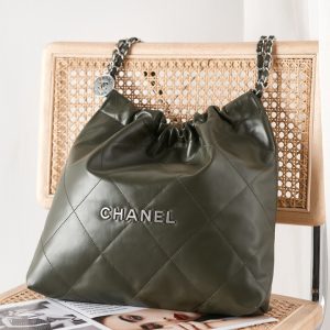 Alternative view of CHANEL 22 HANDBAG Shiny Calfskin Black IN SILVER Metal 15.21¡Á16.38¡Á3.12 in