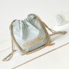 CHANEL 22 MINI HANDBAG Shiny Calfskin Light Blue 7.8 ¡Á 7.4 ¡Á 2.3 in