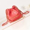 CHANEL 22 MINI HANDBAG Shiny Calfskin red 7.8 ¡Á 7.4 ¡Á 2.3 in