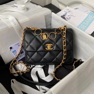 Alternative view of CHANEL MINI FLAP BAG BLACK 5.3 × 6.6 × 3.1 in