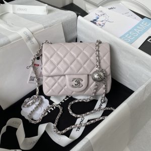 Alternative view of CHANEL MINI FLAP BAG SHINY CALFSKIN & SILVER-Tone METAL 5.3 × 6.6 × 3.1 in