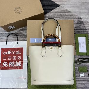 Alternative view of GUCCI DIANA MEDIUM TOTE BAG White 31W x 27H x 15D CM