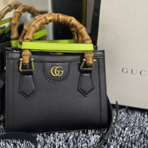 Alternative view of GUCCI DIANA MINI TOTE BAG Black 20W x 16H x 10D CM