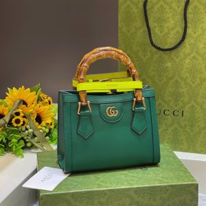 GUCCI DIANA MINI TOTE BAG Green 20W x 16H x 10D CM