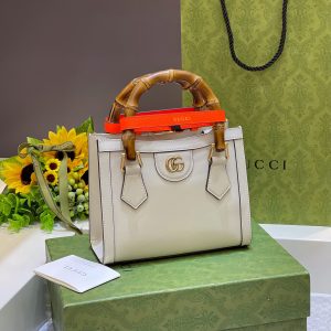 GUCCI DIANA MINI TOTE BAG White 20W x 16H x 10D CM