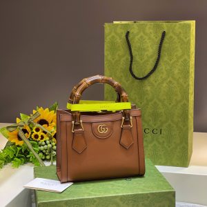 GUCCI DIANA MINI TOTE BAG Brown 20W x 16H x 10D CM