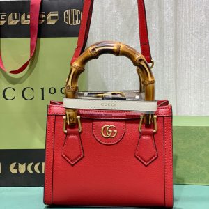 GUCCI DIANA MINI TOTE BAG Red 20W x 16H x 10D CM