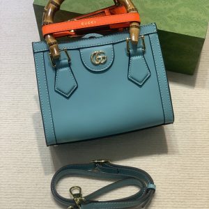 Alternative view of GUCCI DIANA MINI TOTE BAG Blue 20W x 16H x 10D CM