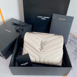 Alternative view of YSL LOULOU SMALL IN QUILTED LEATHER WHITE 9 X 6.1 X 3.3 INCHES
