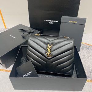 Alternative view of YSL LOULOU SMALL IN QUILTED LEATHER BLACK GOLD 9 X 6.1 X 3.3 INCHES