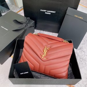 Alternative view of YSL LOULOU SMALL IN QUILTED LEATHER RED GOLD 9 X 6.1 X 3.3 INCHES