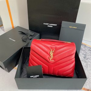 Alternative view of YSL LOULOU SMALL IN QUILTED LEATHER SHINY RED GOLD 9 X 6.1 X 3.3 INCHES
