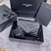 YSL TOY LOULOU IN QUILTED LEATHER BLACK 7.9 X 5.5 X 3 INCHES