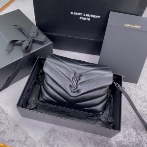 Alternative view of YSL TOY LOULOU IN QUILTED LEATHER ALL BLACK 7.9 X 5.5 X 3 INCHES