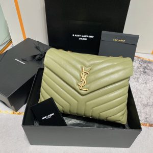 Alternative view of YSL LOULOU MEDIUM IN QUILTED LEATHER GREEN 12.5 X 8.6 X 3.5 INCHES