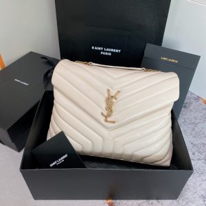 Alternative view of YSL LOULOU MEDIUM IN QUILTED LEATHER BLANC VINTAGE 12.5 X 8.6 X 3.5 INCHES