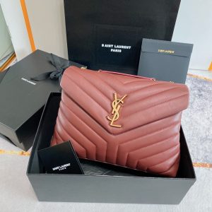 Alternative view of YSL LOULOU MEDIUM IN QUILTED LEATHER LIGHT RED 12.5 X 8.6 X 3.5 INCHES