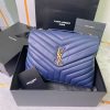 YSL LOULOU MEDIUM IN QUILTED LEATHER PURPLE 12.5 X 8.6 X 3.5 INCHES