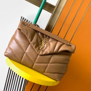 Alternative view of YSL PUFFER MEDIUM IN NAPPA LEATHER BROWN 13.7 X 9 X 5.3 INCHES