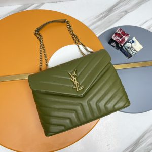 Alternative view of YSL LOULOU MEDIUM IN QUILTED LEATHER DARK GREEN 12.5 X 8.6 X 3.5 INCHES