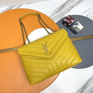 Alternative view of YSL LOULOU MEDIUM IN QUILTED LEATHER YELLOW 12.5 X 8.6 X 3.5 INCHES
