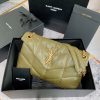 YSL PUFFER SMALL IN NAPPA LEATHER DARK GREEN 11.4 X 6.6 X 4.3 INCHES