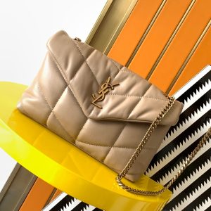 Alternative view of YSL PUFFER MEDIUM IN NAPPA LEATHER DARK BEIGE 13.7 X 9 X 5.3 INCHES