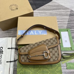 Alternative view of GUCCI HORSEBIT 1955 SMALL SHOULDER BAG Brown 10.4"W x 6.7-4.1"H x 3.1-1.6"D