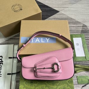 Alternative view of GUCCI HORSEBIT 1955 SMALL SHOULDER BAG pink 10.4"W x 6.7-4.1"H x 3.1-1.6"D