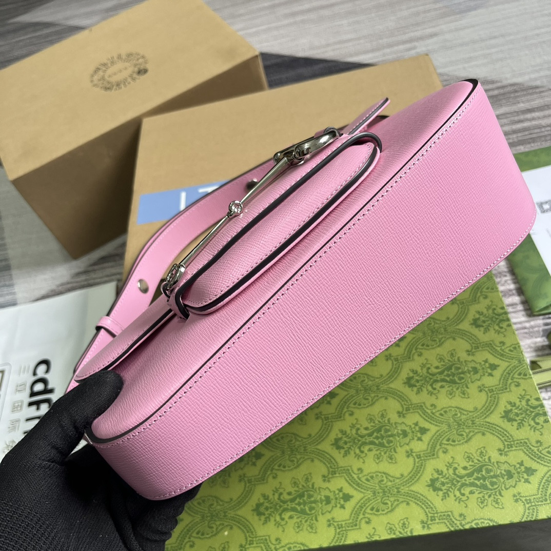 GUCCI HORSEBIT 1955 SMALL SHOULDER BAG pink 10.4"W x 6.7-4.1"H x 3.1-1.6"D - Image 7