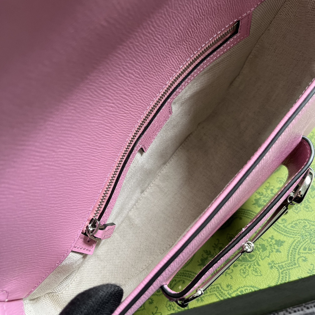 GUCCI HORSEBIT 1955 SMALL SHOULDER BAG pink 10.4"W x 6.7-4.1"H x 3.1-1.6"D - Image 10