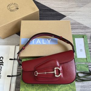 Alternative view of GUCCI HORSEBIT 1955 SMALL SHOULDER BAG RED 10.4"W x 6.7-4.1"H x 3.1-1.6"D