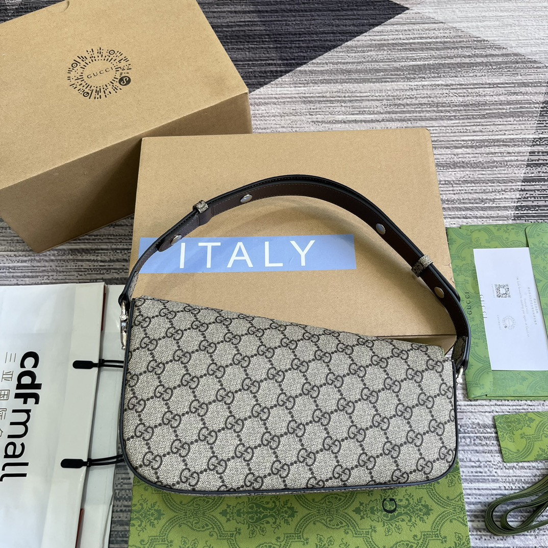 GUCCI HORSEBIT 1955 SMALL SHOULDER BAG 10.4"W x 6.7-4.1"H x 3.1-1.6"D - Image 3