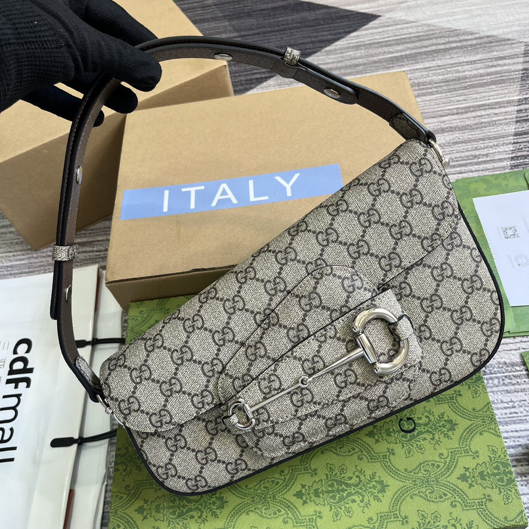 GUCCI HORSEBIT 1955 SMALL SHOULDER BAG 10.4"W x 6.7-4.1"H x 3.1-1.6"D - Image 5