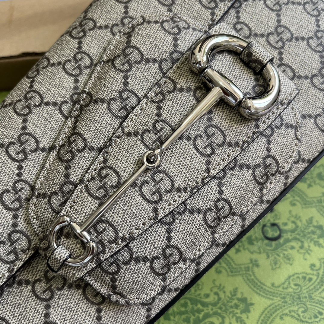 GUCCI HORSEBIT 1955 SMALL SHOULDER BAG 10.4"W x 6.7-4.1"H x 3.1-1.6"D - Image 6