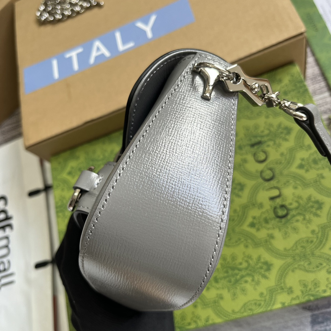 GUCCI HORSEBIT 1955 MINI SHOULDER BAG GRAY 7.7"W x 5-3.1"H x 2.4-1.2"D - Image 8