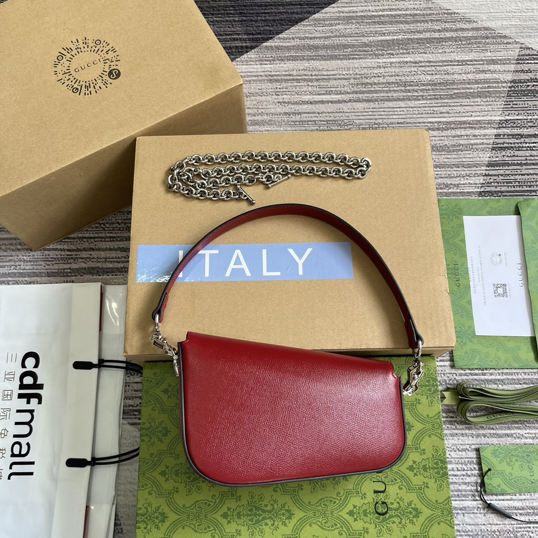 GUCCI HORSEBIT 1955 MINI SHOULDER BAG RED 7.7"W x 5-3.1"H x 2.4-1.2"D - Image 3