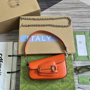 Alternative view of GUCCI HORSEBIT 1955 MINI SHOULDER BAG ORANGE 7.7"W x 5-3.1"H x 2.4-1.2"D