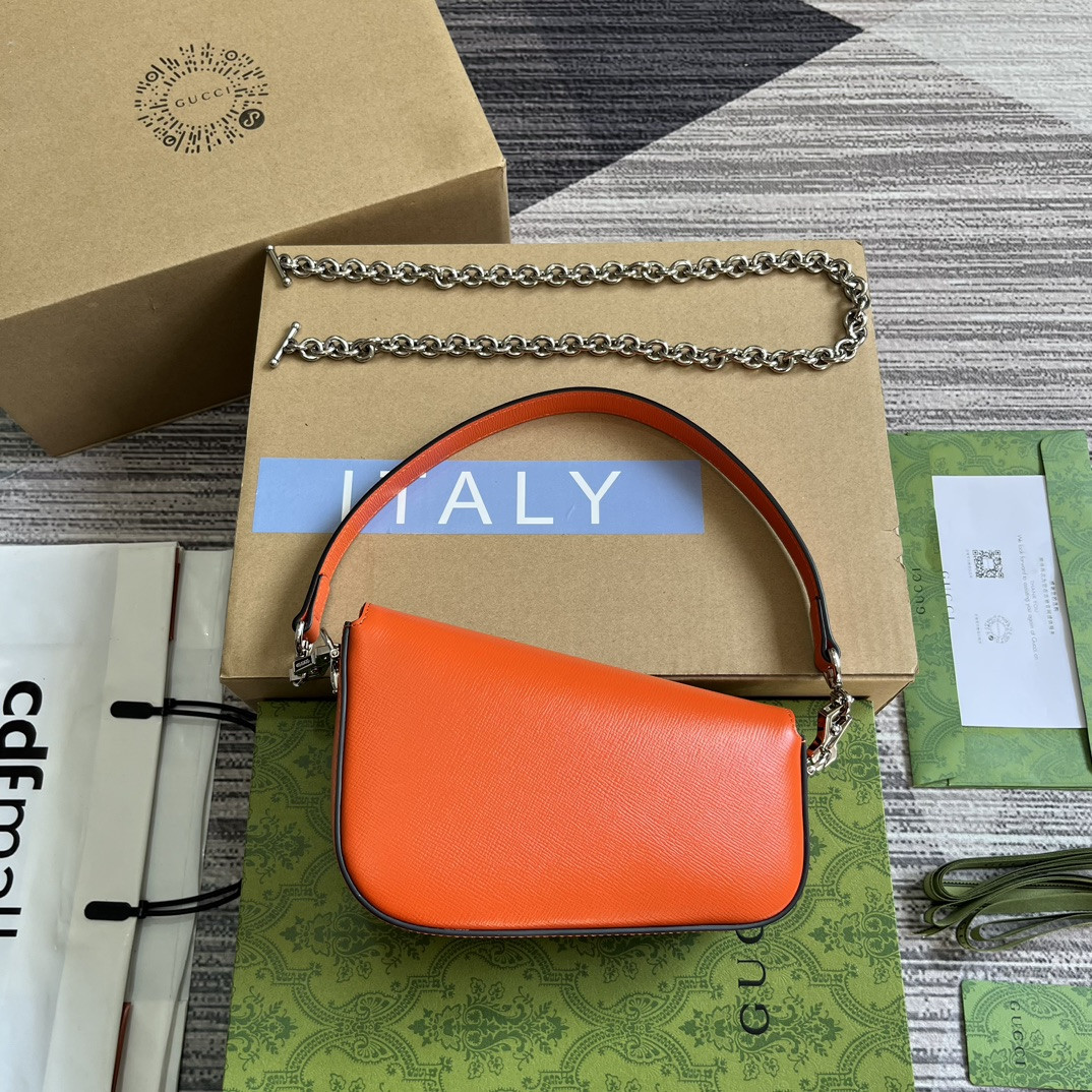 GUCCI HORSEBIT 1955 MINI SHOULDER BAG ORANGE 7.7"W x 5-3.1"H x 2.4-1.2"D - Image 3