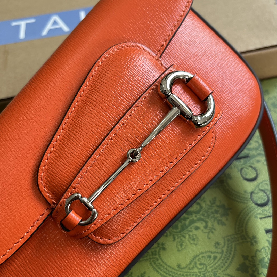 GUCCI HORSEBIT 1955 MINI SHOULDER BAG ORANGE 7.7"W x 5-3.1"H x 2.4-1.2"D - Image 6