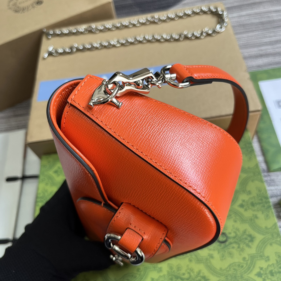 GUCCI HORSEBIT 1955 MINI SHOULDER BAG ORANGE 7.7"W x 5-3.1"H x 2.4-1.2"D - Image 8