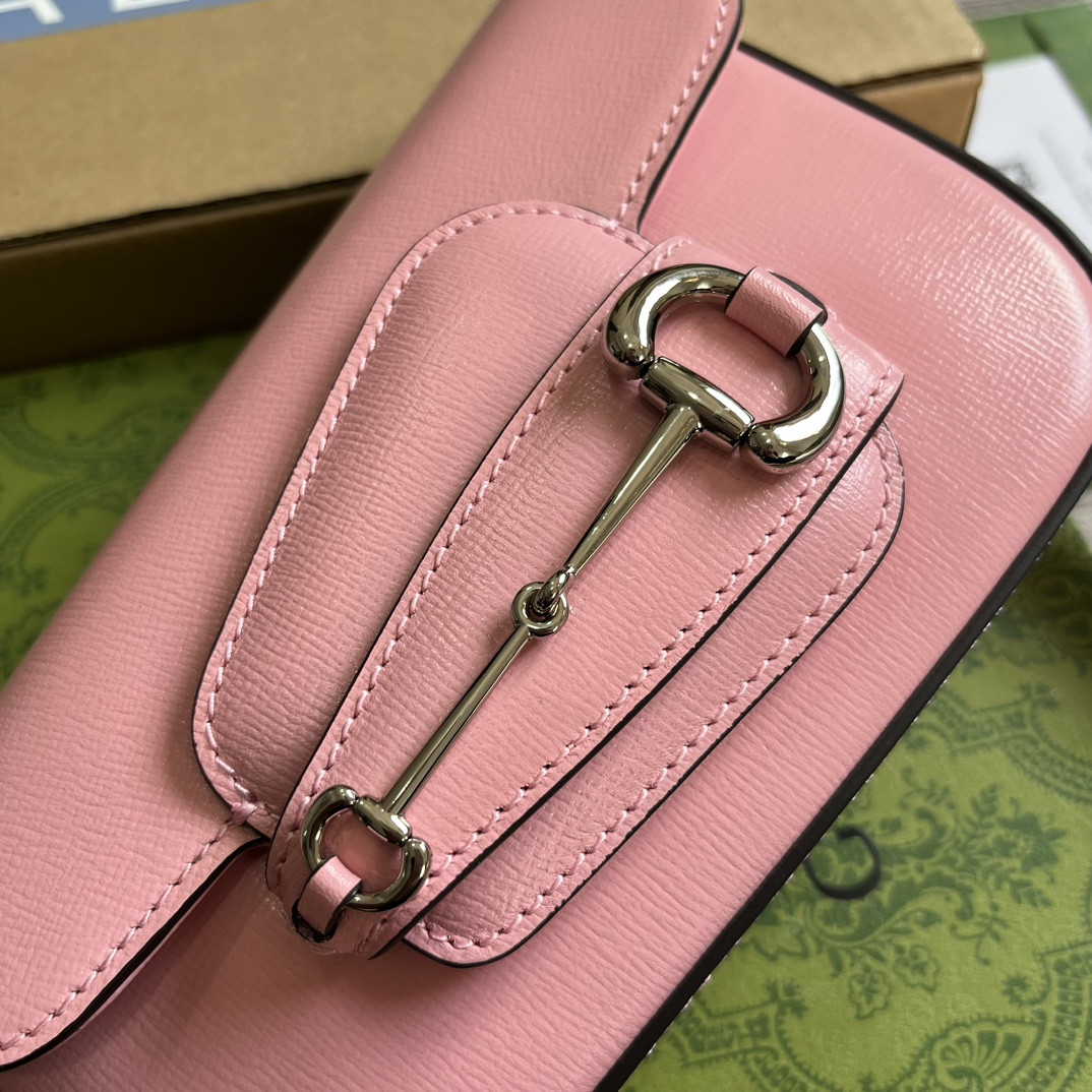 GUCCI HORSEBIT 1955 MINI SHOULDER BAG PINK 7.7"W x 5-3.1"H x 2.4-1.2"D - Image 6