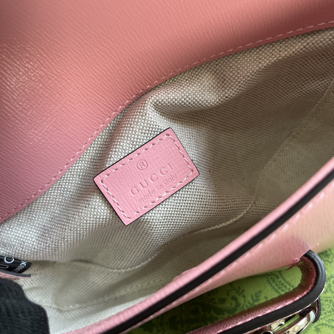 GUCCI HORSEBIT 1955 MINI SHOULDER BAG PINK 7.7"W x 5-3.1"H x 2.4-1.2"D - Image 10