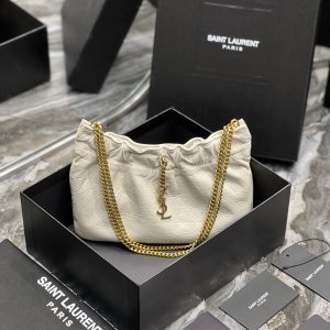 YSL Mini leather shoulder bag White 24x14x4 cm
