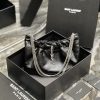 YSL Mini leather shoulder bag Black 24x14x4 cm