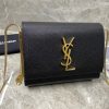 YSL KATE MEDIUM  IN GRAIN DE POUDRE EMBOSSED LEATHER 9.4 X 5.7 X 2.1 INCHES
