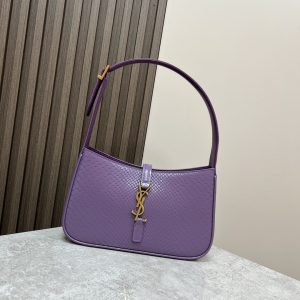 Alternative view of YSL LE 5 ¨¤ 7 IN CROCODILE-EMBOSSED LEATHER purple 9 X 6.3 X 2.5 INCHES