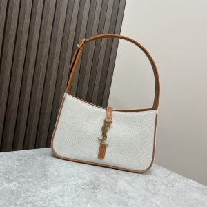 Alternative view of YSL LE 5 ¨¤ 7 IN CANVAS AND LEATHER GREGE AND BRICK 9 X 6.3 X 2.5 INCHES
