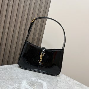 YSL LE 5 ¨¤ 7 IN SHINY LEATHER BLACK 9 X 6.3 X 2.5 INCHES